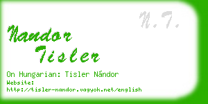 nandor tisler business card